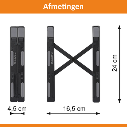 DutchOne - Laptop Standaard Verstelbaar Universeel Zwart - Laptop houder - Laptopsteun - Laptophouder - Ergonomisch - Aluminium - t/m 17 inch