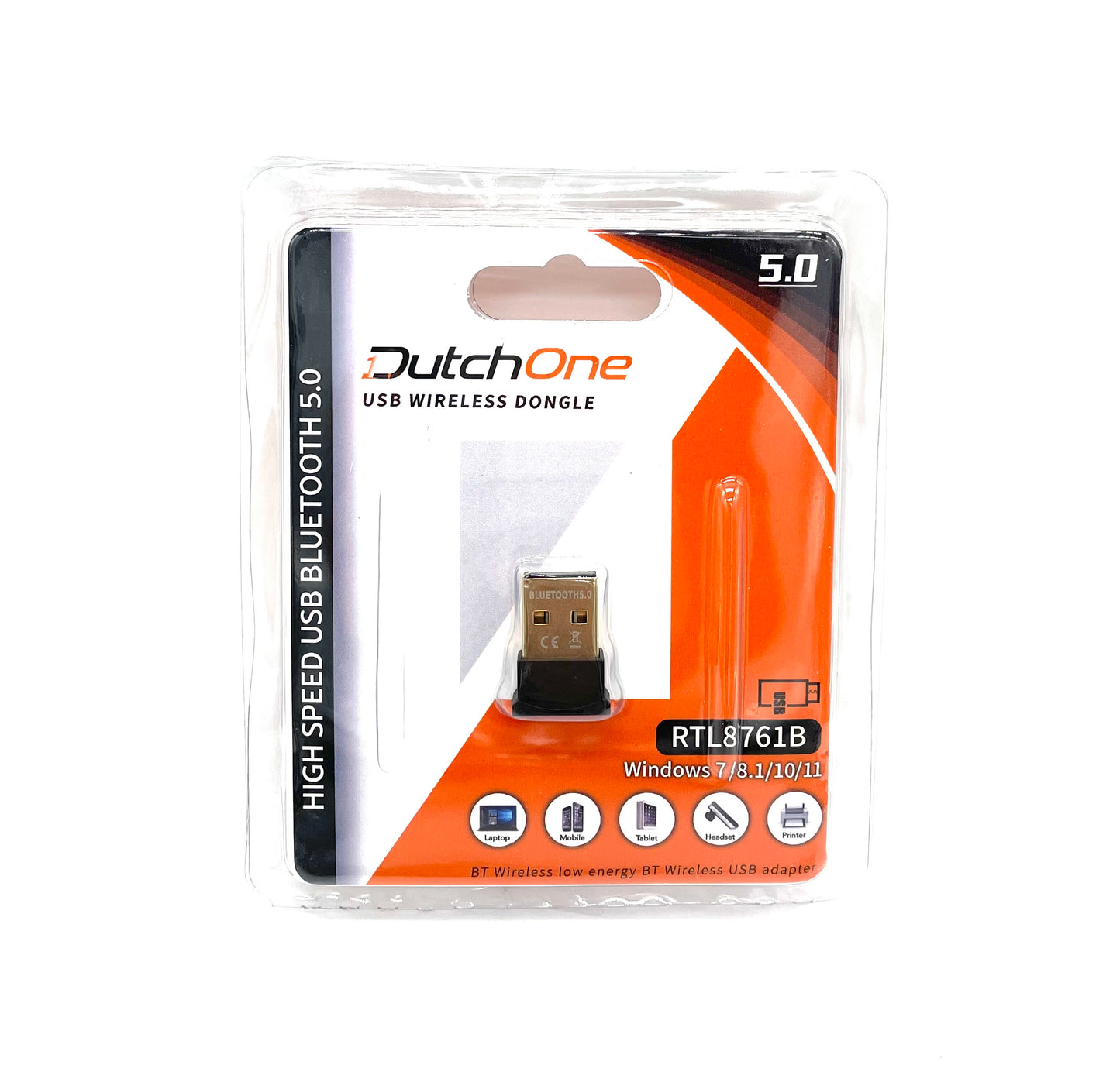 DutchOne - Bluetooth Adapter USB 5.0 - Bluetooth Receiver - Bluetooth Ontvanger - Bluetooth USB Adapter - Bluetooth Dongle